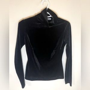 Black mock neck long sleeve top